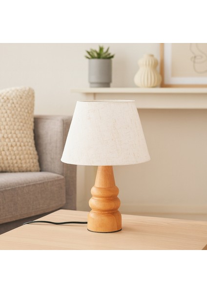 Natural Ahşap Kumaş Başlık Abajur AYD-3562