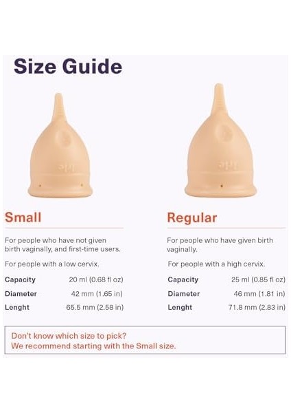 Irie Adet Kabı Regl Kabı Menstrüel Kap Menstrual Cup Alman Medikal Silikon (Nude, Small) modelleri