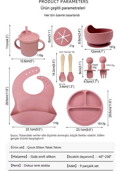 Bebek Silikon Tabak ve Çatal Kaşık Seti Altı Parça (Yurt Dışından) fiyatları