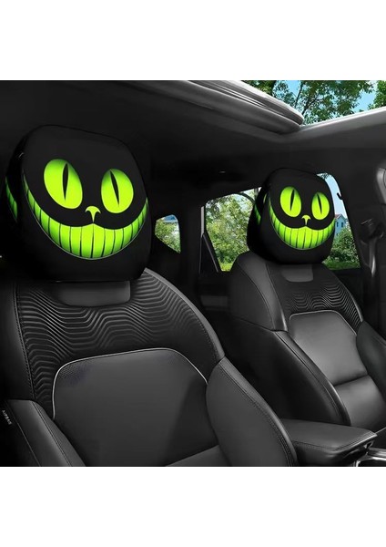Siyah Komik Kafatası Araba Baskı Başlık Kılıfı (Yurt Dışından)
