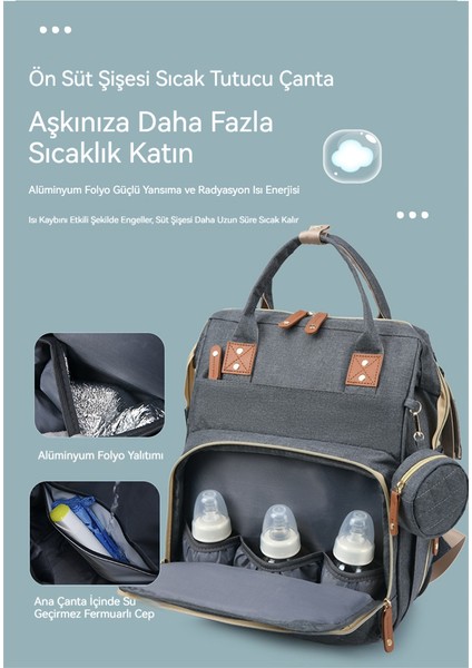 Moda Anne Çıkma Kolaylık Çantası Büyük Kapasiteli Anne Bebek Paketi Çocuk Bezi Çanta (Yurt Dışından) fiyatları