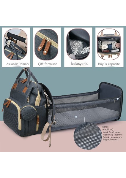 Moda Anne Çıkma Kolaylık Çantası Büyük Kapasiteli Anne Bebek Paketi Çocuk Bezi Çanta (Yurt Dışından) modelleri