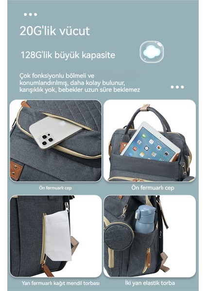 Moda Anne Çıkma Kolaylık Çantası Büyük Kapasiteli Anne Bebek Paketi Çocuk Bezi Çanta (Yurt Dışından) fırsatları