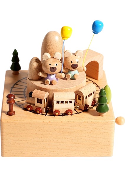 Müzik Kutusu Ahşap Yaratıcı Oktav Kutusu Atlıkarınca Zıplama Balesi Ev Dekorasyonu El Sanatları (Yurt Dışından)