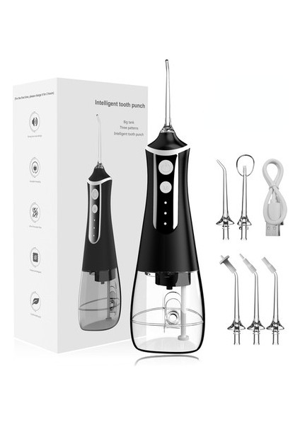 Oral Irrigator Diş Ölçekleyici 4 Hız Ayarı Diş Duşu Taşınabilir Diş Su Jeti 300 ml Ipx6 Su Geçirmez Diş Temizleyici (Yurt Dışından)