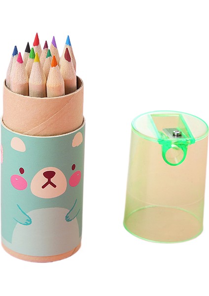 12 Renk Kurşun Çocuk Boyama Kalemi Sevimli Yavrular (Yurt Dışından)