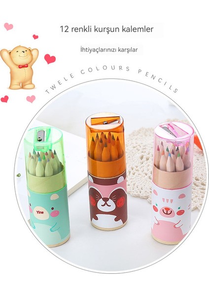 12 Renk Kurşun Çocuk Boyama Kalemi Sevimli Yavrular (Yurt Dışından) indirimleri