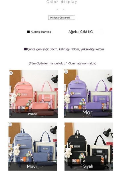 Ilkokul Ortaokul Büyük Omuz Kapasiteli Dört Parçalı Sırt Çantası (Yurt Dışından) indirimleri