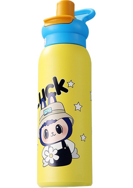 Çizgi Film Sevimli Çift Içecek Pipet Paslanmaz Çelik Termos Dak (Yurt Dışından)