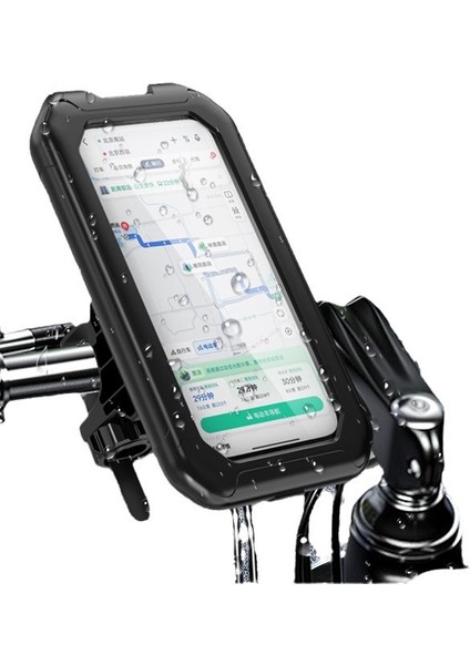 Açık Motosiklet IP68 Su Geçirmez Cep Telefonu Tutucu, Dokunabilir Döner Motosiklet Cep Telefonu Navigasyon Tutucu (Yurt Dışından)