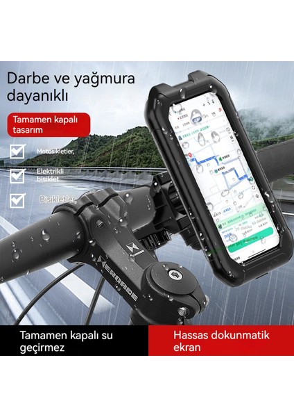 Açık Motosiklet IP68 Su Geçirmez Cep Telefonu Tutucu, Dokunabilir Döner Motosiklet Cep Telefonu Navigasyon Tutucu (Yurt Dışından) fiyatları