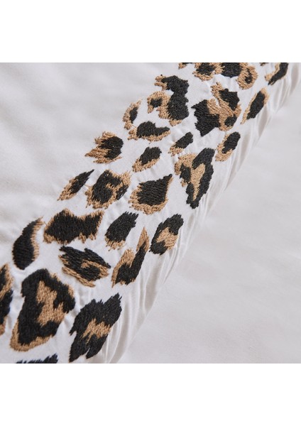 Furia %100 Pamuk Nakışlı Çift Kişilik Nevresim Takımı Beyaz