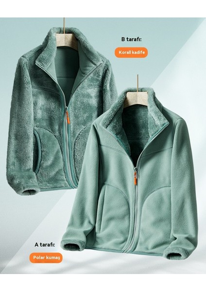 Kadınlar Için Sonbahar ve Kış Sıcak Polar Çift Taraflı Ceket (Yurt Dışından) modelleri