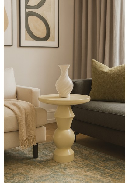 Krem Renk Ahşap Mantar Sehpa – Modern ve Şık Yan Sehpa Modeli fiyatları