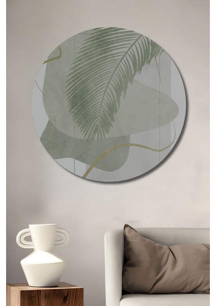 Dekoratif Ahşap Yuvarlak Tablo Doğa Dalgaları