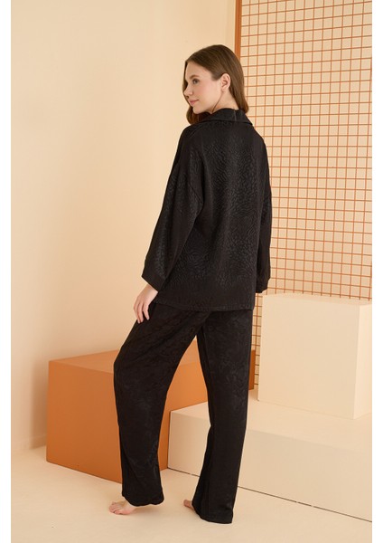Siyah Önden Düğmeli Pijama Takım fiyatları