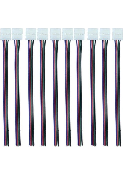 Rgb Şerit Led Için Tek Yönlü Hızlı Konnektör Kablo 4 Pin (5 Adet) modelleri