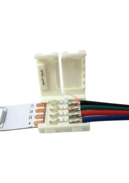 Rgb Şerit Led Için Tek Yönlü Hızlı Konnektör Kablo 4 Pin (5 Adet) fırsatları