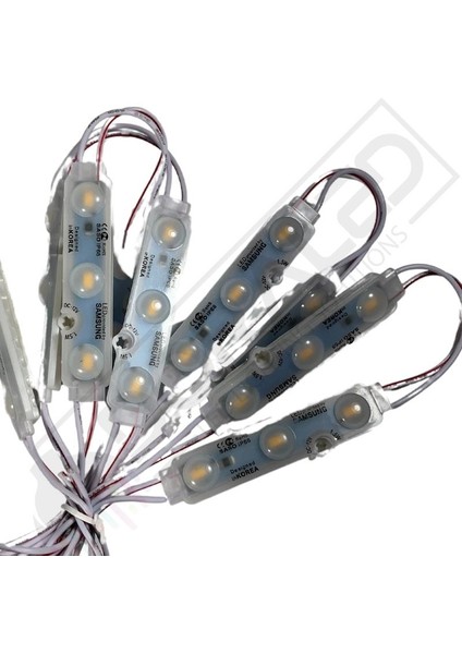 Samsung 3'lü Led Modül 12 Volt Sarı (Amber) -10 Adet