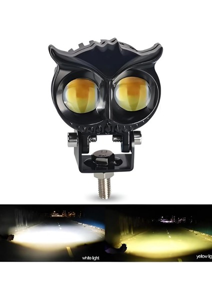 Baykuş Sis Farı Beyaz-Sarı Çift Renk IP67 Flash Animasyonlu Off Road 4x4 Suv Atv Tekne Scooter Far 1 Ad.