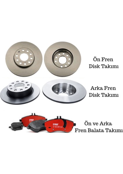 Skoda Octavia 2012-2020 Ön-Arka Fren Disk ve Balata Takımı