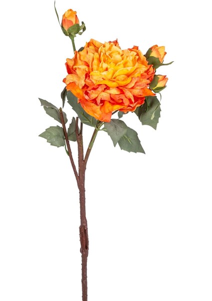 Yapay Gül Kurumuş Efektli Turuncu 60 Cm.