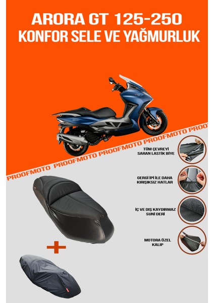 ARORA GT 125 - 250 Konfor Sele ve Yağmurluk Kılıf