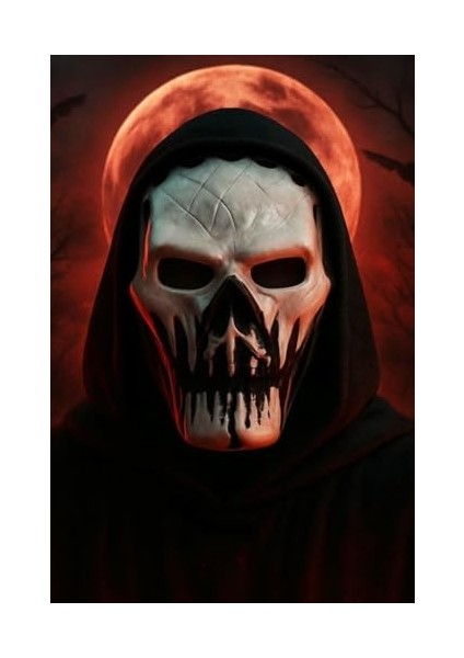 Halloween Maske Iskelet Kuru Kafa Siyah Beyaz fiyatları
