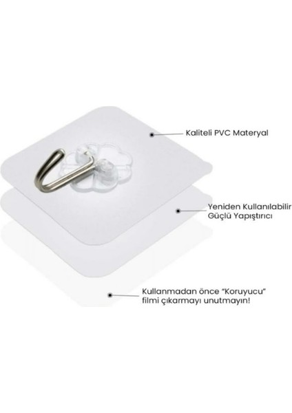 6 Adet Şeffaf Yapışkanlı Duvar Askısı – Kendinden Yapışkanlı Güçlü Kanca fırsatları