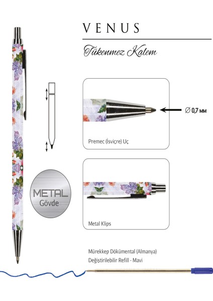 Venus 0.7 mm Mavi Tükenmez Kalem fırsatları
