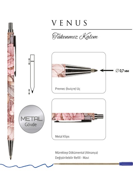 Venus 0.7 mm Mavi Tükenmez Kalem fırsatları