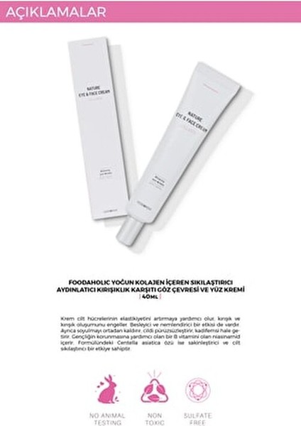 Kolajen Göz Çevresi ve Yüz Kremi 40 ml Yorgunluk İzlerini Giderir indirimleri