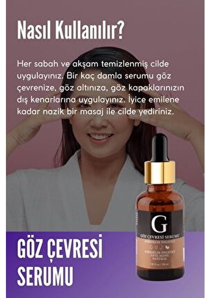 Göz Çevresi Kırışıklık Önleyici Serum Nemlendirici Etkiyle 30 ml