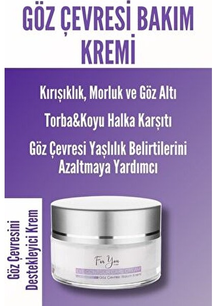 Göz Çevresi Bakım Kremi Kırışıklık ve Morluk Karşıtı 15 ml Nemlendirici indirimleri