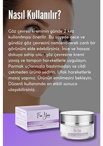 Göz Çevresi Bakım Kremi Kırışıklık ve Morluk Karşıtı 15 ml Nemlendirici