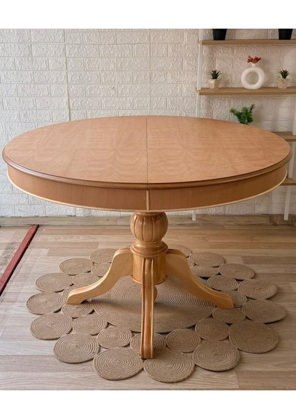 Concept Baba Ayaklı Masa Ahşap Yuvarlak Naturel Renkli Açılır Masa (Çap 120 Cm) modelleri