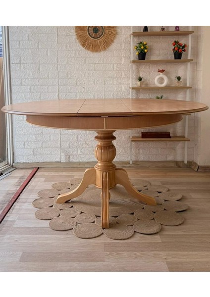Concept Baba Ayaklı Masa Ahşap Yuvarlak Naturel Renkli Açılır Masa (Çap 120 Cm) fırsatları