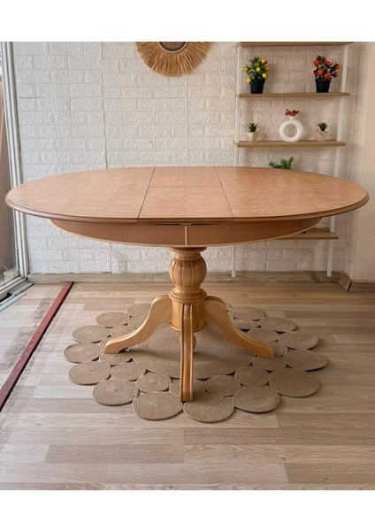 Concept Baba Ayaklı Masa Ahşap Yuvarlak Naturel Renkli Açılır Masa (Çap 120 Cm) indirimleri
