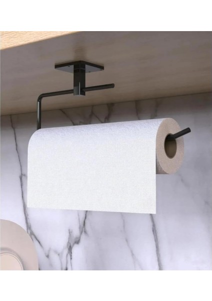 Havlu Askısı Siyah Yapışkanlı Lüks Tasarım Solo Peçetelik Havluluk, Solo Peçetelik Havlu Kağıdı Askısı(Kaliteli ve Yapışkanlı)