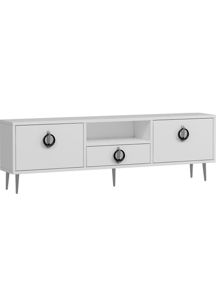 1318DROPCT-32 Tv Sehpası Beyaz-Gümüş modelleri