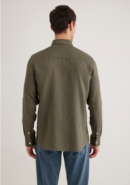 Haki Keten Gömlek 0211466-71546