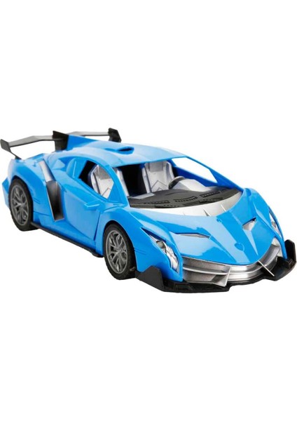 1:18 Ölçek USB Şarjlı Işıklı Fonksiyonel Mavi Lambo Oyuncak Araç modelleri
