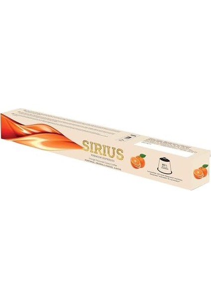 Sirius Premium Portakal Aromalı Kapsül Kahve (Nespresso Uyumlu) - 10 Adet