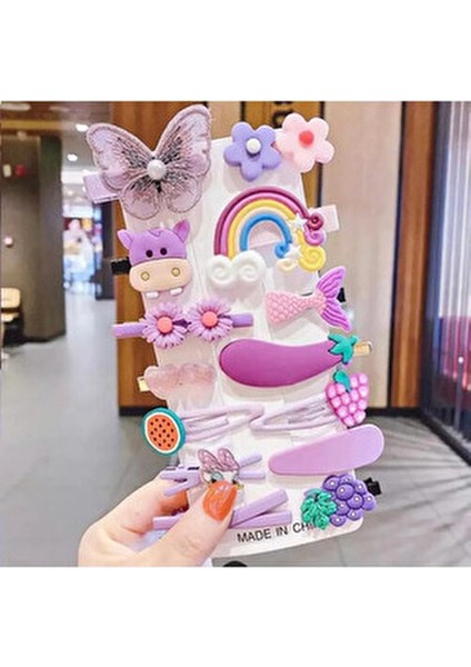 Kız Bebek Yıldız Pensli Toka Seti Renkli Çiçek Desenli Hassas Saçlar İçin fırsatları