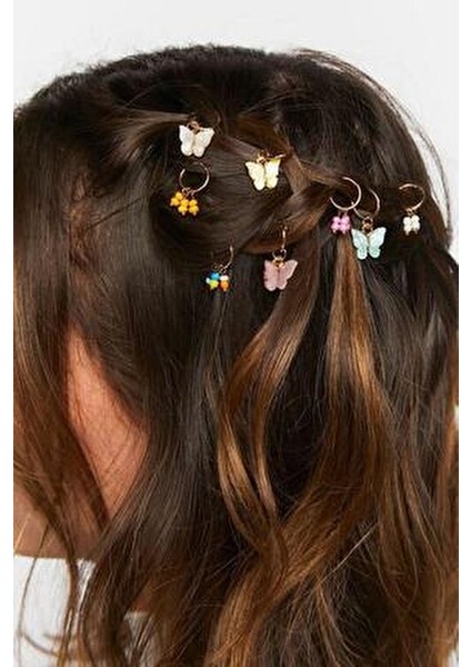 Bahar Esintisi Saç Küpesi Seti 8 Parça Çok Renkli Kadın Aksesuarı modelleri