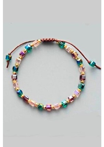 Kristal Halhal Bileklik Cam Materyal ile Renkli Tasarım 10 gr modelleri