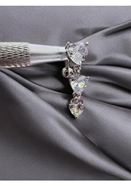 Cerrahi Çelik Zirkon Taşlı Göbek Piercingi 316L Kadınlar İçin Şık Tasarım indirimleri