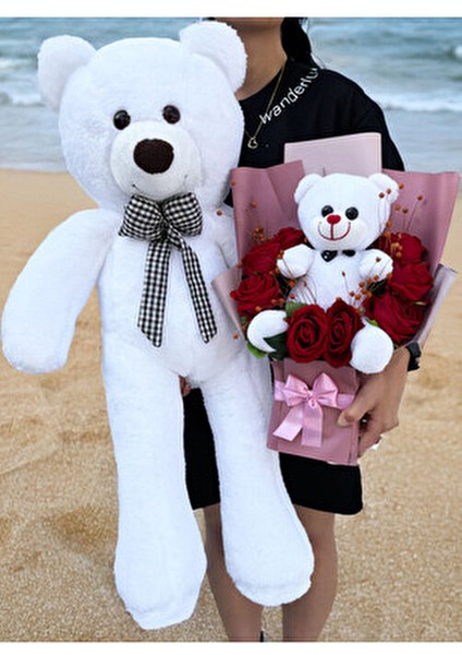 Mor Ayıcık Buketi Renkli Işıklı Sevgiliye Hediye 80CM Romantik Tasarım fırsatları