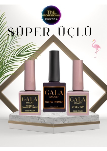 Tnl Exxtra Primer Rubber Base Extra Steel Top Coat Kalıcı Oje Protez Tırnak Jel Tırnak Set