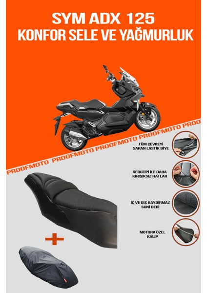 SYM ADX 125 Konfor Sele ve Yağmurluk Kılıf